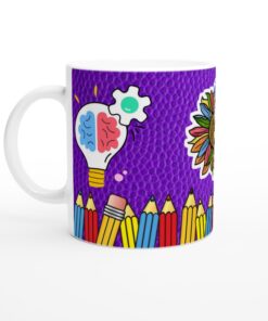 Pedagogisk Keramisk Mugg – "Teacher Teach Love Inspire" med färgglad solros