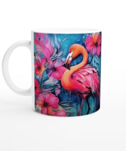Flamingo Paradise Keramisk Mugg – Konstnärlig Elegans för Din Vardag