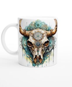 Steampunk Skull Mugg – Mystisk Design i Vattenfärg för Dina Vardagsritualer