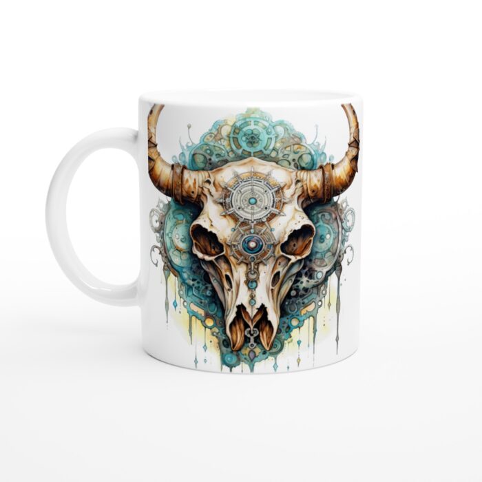 Steampunk Skull Mugg – Mystisk Design i Vattenfärg för Dina Vardagsritualer