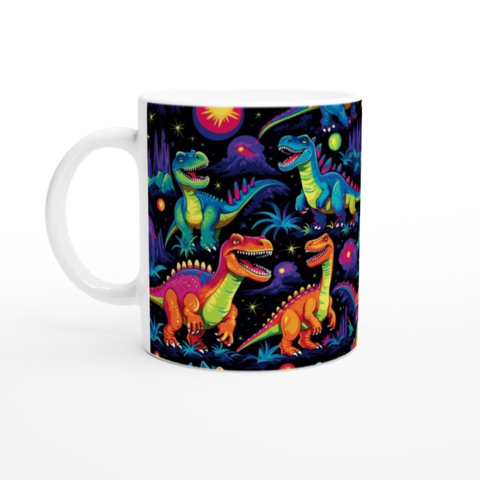 Keramisk mugg – Förhistorisk Glädje med Lysande Dinosaurier!
