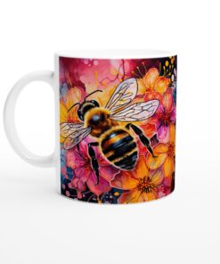 Keramisk mugg – Blomstrande Bin Konst: Vardagsfavoriten med livfulla färger