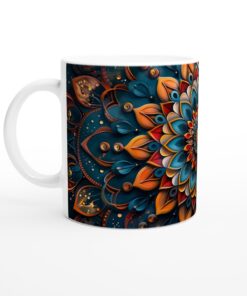 Mångfärgad Mandala Keramisk Mugg - 11oz Konstnärlig Design för Kaffe & Te
