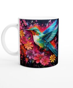Färgsprakande Kolibri Mugg – En Explosion av Flora och Faunas Juveltoner