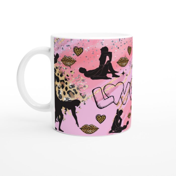 Mugg – Het Kärlek i Leopardmönster och Rosa Glitter – Vardagsfavoriten för Vuxna Tillfällen