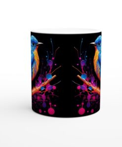 Färgsprakande Blåfågel Mugg – Keramisk 11oz Kaffekopp med Levande Konsttryck
