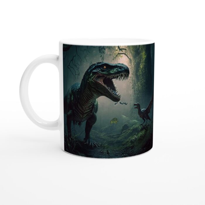 Dinosaurie Mugg - Förhistorisk Kraft i Grönskande Djungel – Keramisk vardagsfavorit