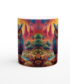 Psykedelisk Uggle Mugg - Färgexplosion för Kaffeälskare - 11oz Keramikmugg