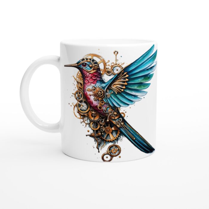 Steampunk Kolibri Mugg – Tidlös Design med Mekanisk Elegans