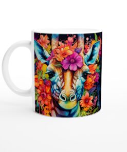 Färgsprakande Giraff Mugg – En Akvarelldröm för Kaffeälskare