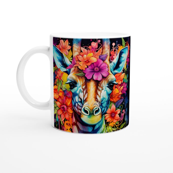 Färgsprakande Giraff Mugg – En Akvarelldröm för Kaffeälskare