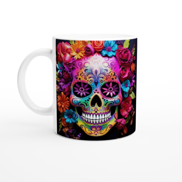 Keramisk mugg – Blomstrande Sugar Skull – En färgsprakande vardagsfavorit