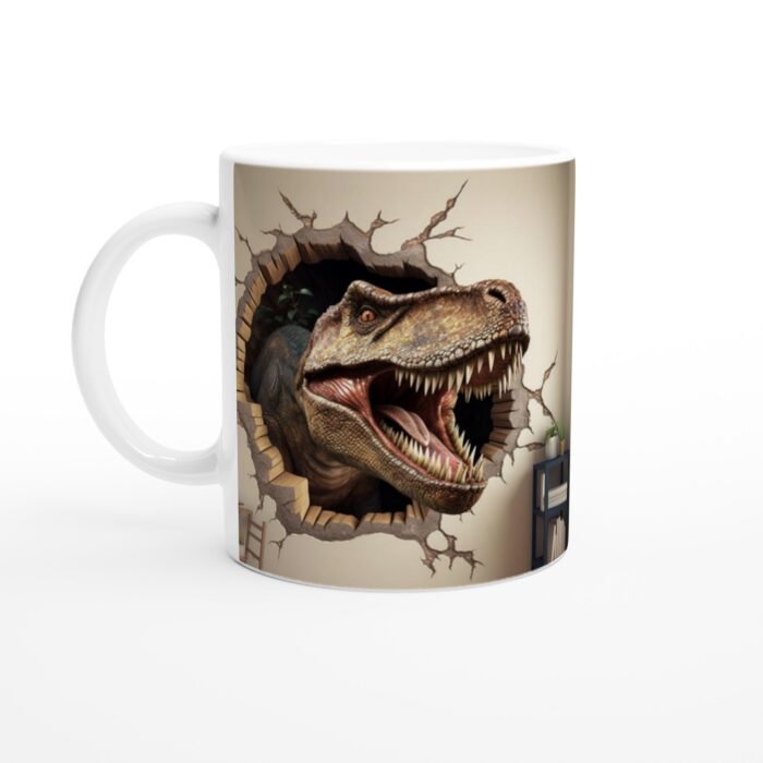 T-Rex Utbrytning Keramisk Mugg – En Dynamisk Vardagsfavorit för Dinosaurieälskaren