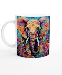 Färgglad Elefantmugg – Konstnärlig Keramik för Din Vardagsfavorit