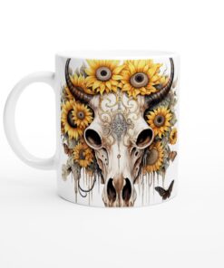 Keramisk mugg – Solros & Boho Skalle: En unik vardagsfavorit med vildmarkskänsla