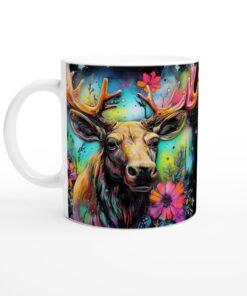 Färgglad Älg Mugg – Akvarellmagi för kaffeälskaren