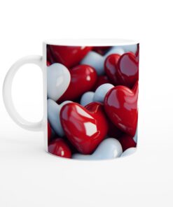 Vit 11oz keramisk mugg - Kärlekshjärta Design