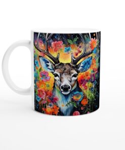Färgsprakande Älg Keramikmugg – En Explosion av Färger för Din Vardag