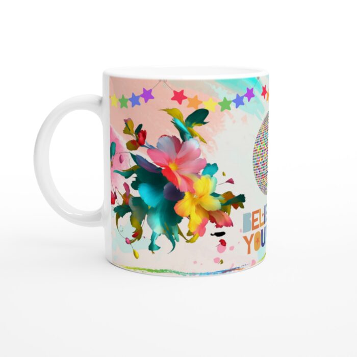 Mångfärgad Keramisk Mugg: Tro på Dig Själv – Din vardagsfavorit med livfull design