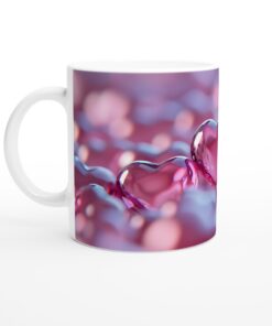 Kärleksfull Rosa Hjärtmugg - 11oz Keramisk Mugg för Romantiska Stunder