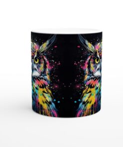 Färgglad Uggla Keramikmugg - 11oz Konstnärlig Design för Kaffe & Te