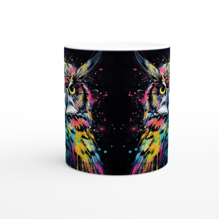 Färgglad Uggla Keramikmugg - 11oz Konstnärlig Design för Kaffe & Te