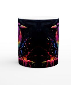 Färgexplosion Keramisk Mugg 11oz - Konstfull Kråka i Livfulla Nyanser