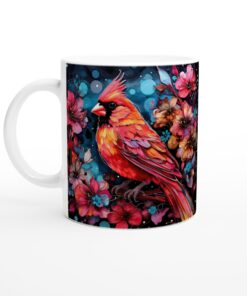 Keramisk mugg – Färgsprakande Kardinal & Blomsterprakt för din kaffestund