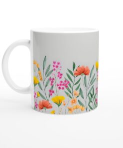 Blomstrande Keramisk Mugg – Färgglad Vattenfärg för Dina Vardagsstunder