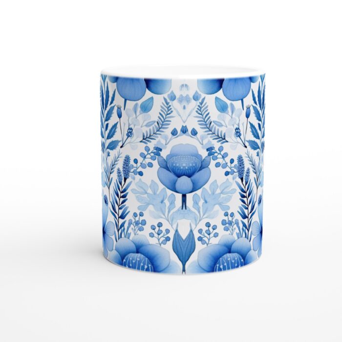 Blåblommig Keramikmugg - 11oz, diskmaskins- & mikrovågsugnssäker