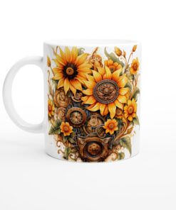 Steampunk Solros Mugg – En Unik Keramisk Favorit för Din Vardag