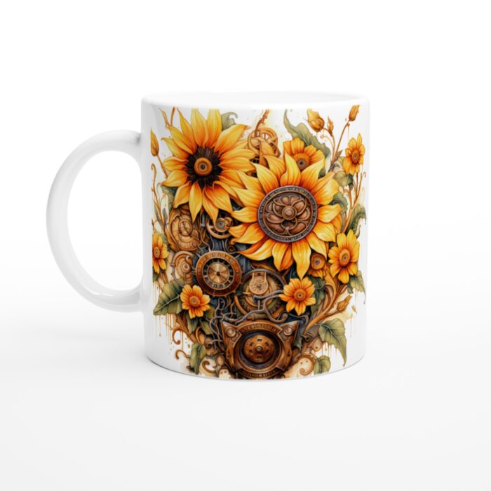 Steampunk Solros Mugg – En Unik Keramisk Favorit för Din Vardag