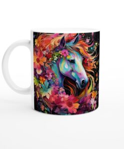 Färgexplosion Häst Keramisk Mugg – Konstfull Vardagsfavorit för Kaffe & Te