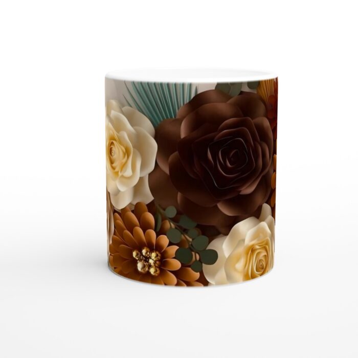 Naturlig Skönhet Keramisk Mugg - Jordnära Blommor i Varma Toner