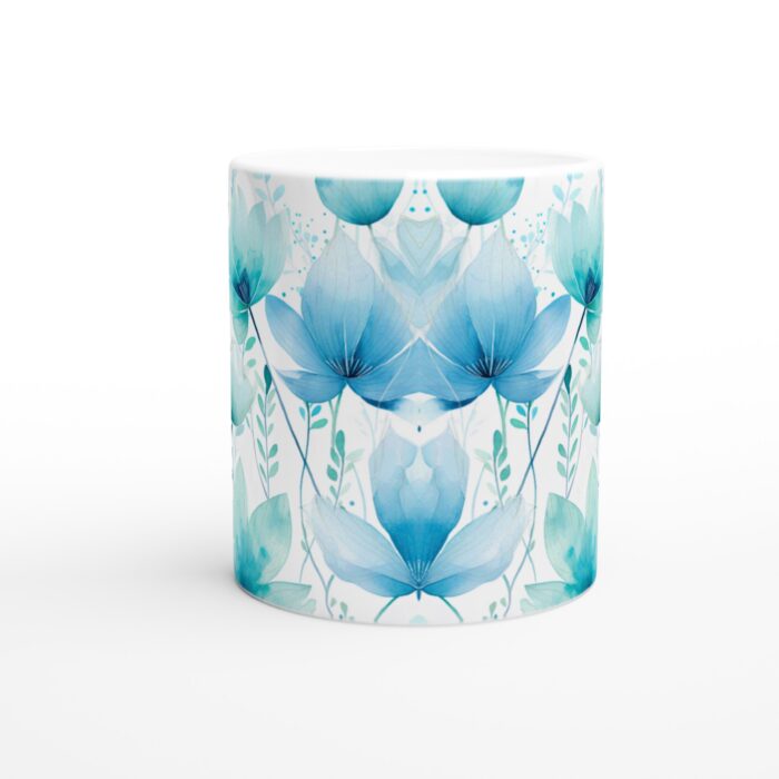 Akvarellblommig Keramikmugg - 11oz, diskmaskinssäker & mikrovågssäker