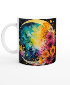 Färgsprakande Blomster Mugg – En Keramisk Favorit med Akvarellkonst