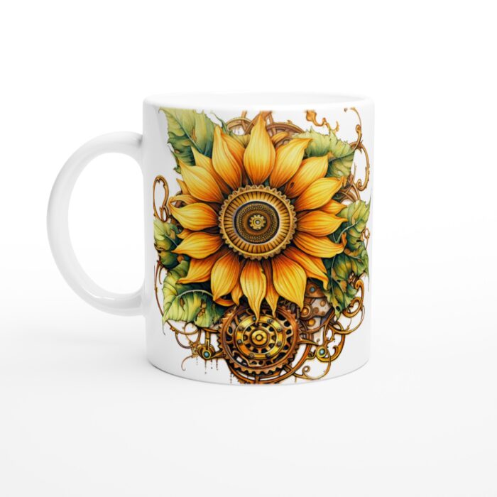 Steampunk Solros Mugg – Konstnärlig Keramikmugg för unika ögonblick