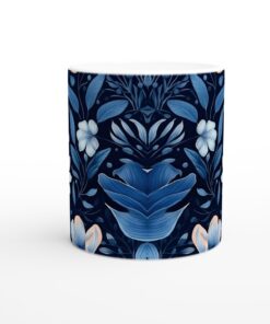 Blåblommig romantisk 11oz keramisk mugg – en elegant vardagsfavorit med tidlös design