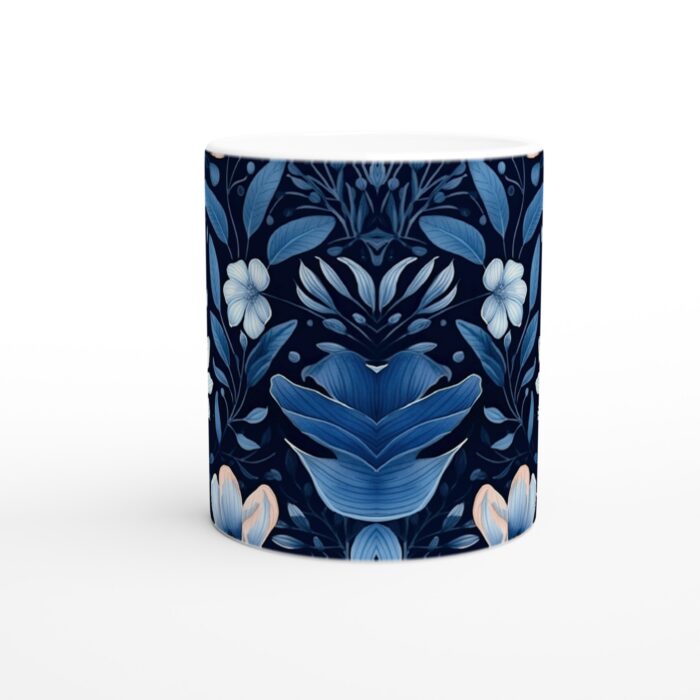 Blåblommig romantisk 11oz keramisk mugg – en elegant vardagsfavorit med tidlös design