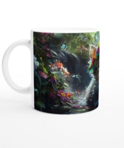 Förtrollande kattunge med blomsterkrans - Keramisk Mugg