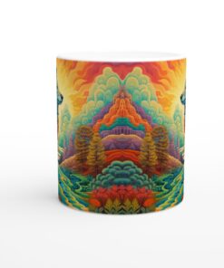 Färgsprakande Vargmugg – En Mystisk Keramisk Kaffekopp med Psykedeliska Färger