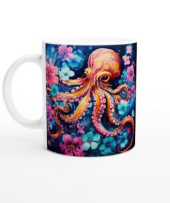 Färgsprakande Bläckfiskmugg – Livlig Keramikmugg för Vardagsglädje