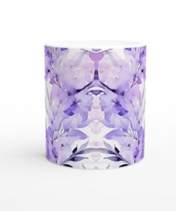 Lila Akvarell Blommig Keramisk Mugg - Dröm & Fika i Elegant Stil