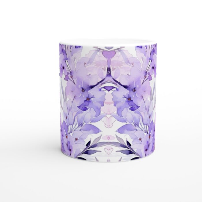 Lila Akvarell Blommig Keramisk Mugg - Dröm & Fika i Elegant Stil
