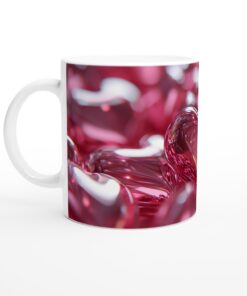 Romantisk Rosa Hjärtmugg - Vit Keramisk Kaffemugg 11oz