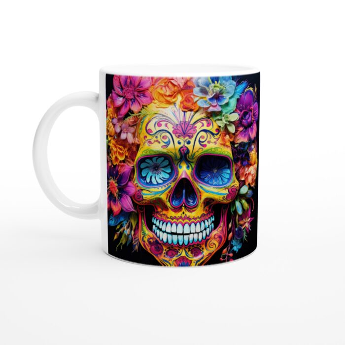 Färgsprakande Sugar Skull Keramisk Mugg – En hyllning till livet i varje klunk