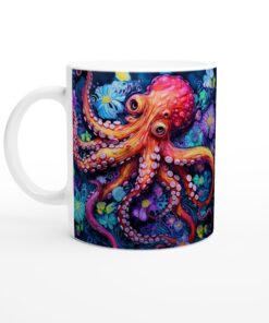 Färgsprakande Bläckfisk Keramisk Mugg – Konstnärlig Vardagsfavorit för Alla Tillfällen