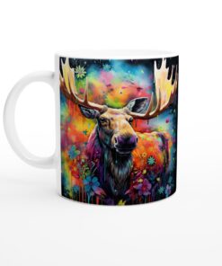 Färgsprakande Älg Keramisk Mugg – Konstnärlig Vardagsfavorit för Alla Tillfällen