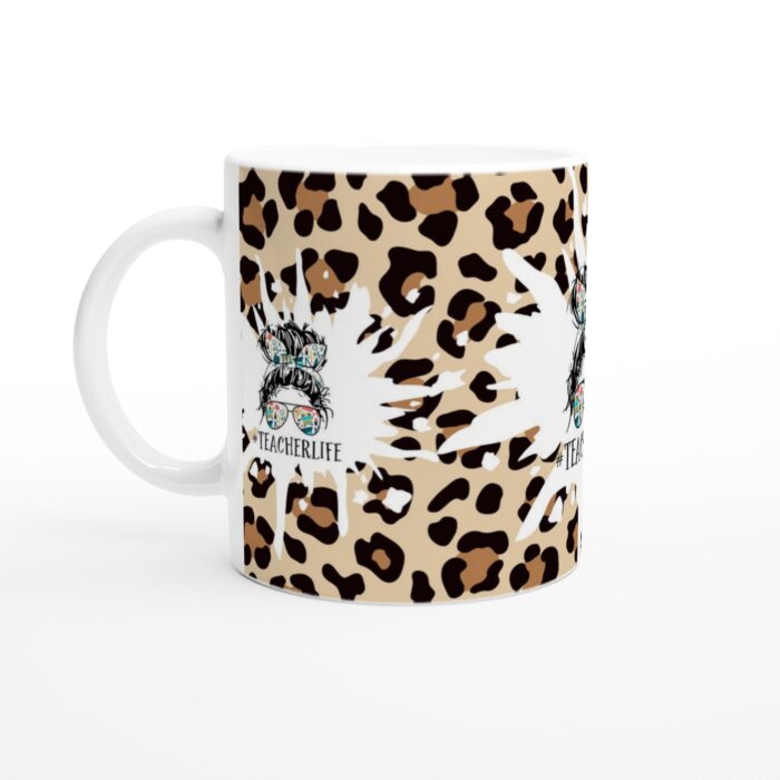 Leopardmönstrad Keramisk Mugg – #TeacherLife – Den perfekta presenten till läraren
