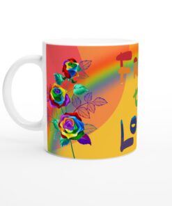 Keramisk Mugg – Fri att Älska: Regnbågsrosor för Kärlek och Stolthet – Vardagsfavoriten för Alla Tillfällen